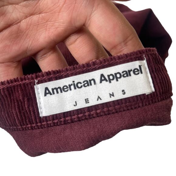 American Apparel Corduroy A Line Mini Skirt Maroon Size XS - Picture 3 of 6